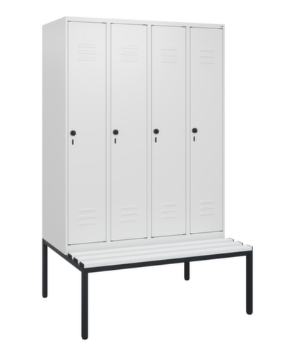 C+P Armoire vestiaire Classic Plus avec banc, largeur de compartiment 300 mm