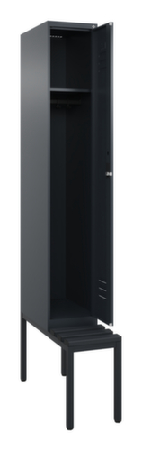 C+P Armoire vestiaire Classic Plus avec banc, largeur de compartiment 300 mm