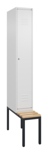 C+P Armoire vestiaire Classic Plus avec banc, largeur de compartiment 300 mm