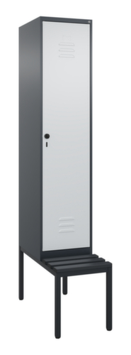 C+P Armoire vestiaire Classic Plus avec banc, largeur de compartiment 400 mm