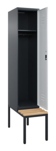 C+P Armoire vestiaire Classic Plus avec banc, largeur de compartiment 400 mm
