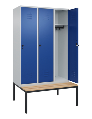 C+P Armoire vestiaire Classic Plus avec banc, largeur de compartiment 400 mm