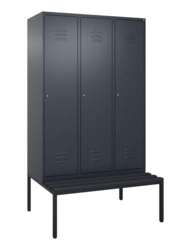 C+P Armoire vestiaire Classic Plus avec banc, largeur de compartiment 400 mm