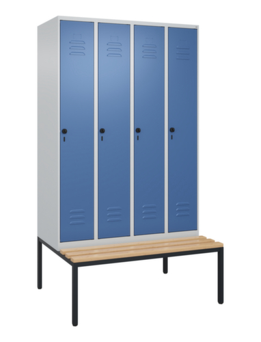 C+P Armoire vestiaire Classic Plus avec banc, largeur de compartiment 300 mm