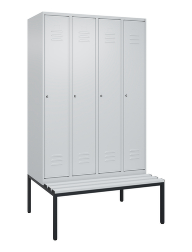 C+P Armoire vestiaire Classic Plus avec banc, largeur de compartiment 300 mm