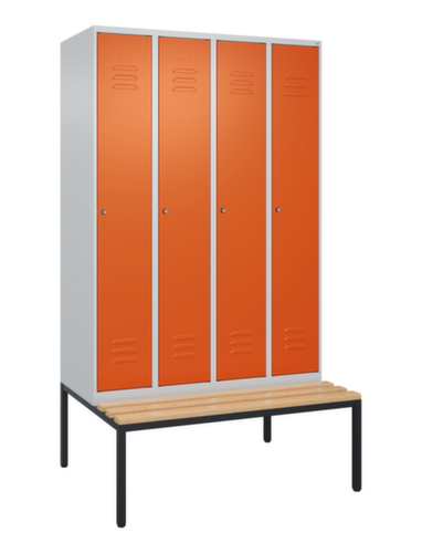 C+P Armoire vestiaire Classic Plus avec banc, largeur de compartiment 300 mm