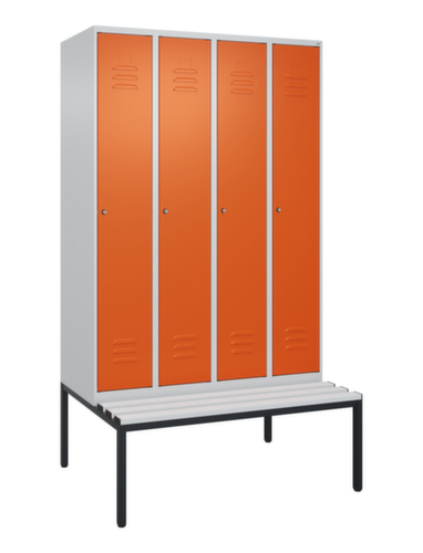 C+P Armoire vestiaire Classic Plus avec banc, largeur de compartiment 300 mm