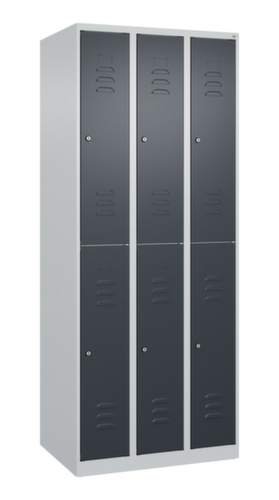 C+P Armoire vestiaire à deux niveaux Classic Plus, largeur de compartiment 250 mm