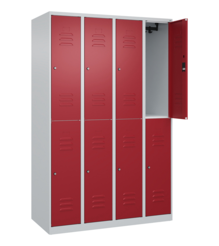 C+P Armoire vestiaire à deux niveaux Classic Plus, largeur de compartiment 300 mm