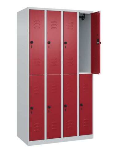 C+P Armoire vestiaire à deux niveaux Classic Plus, largeur de compartiment 250 mm