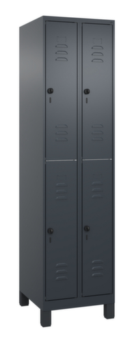 C+P Armoire vestiaire à deux niveaux Classic Plus, largeur de compartiment 250 mm