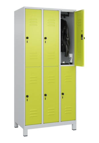 C+P Armoire vestiaire à deux niveaux Classic Plus, largeur de compartiment 300 mm