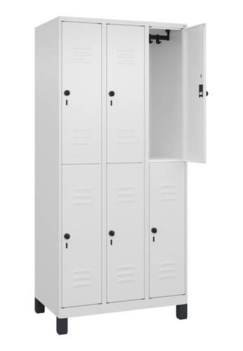 C+P Armoire vestiaire à deux niveaux Classic Plus, largeur de compartiment 300 mm