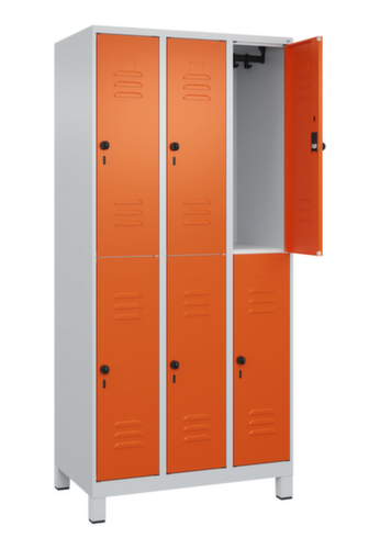 C+P Armoire vestiaire à deux niveaux Classic Plus, largeur de compartiment 300 mm