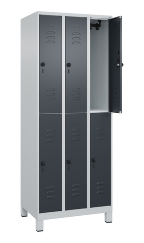 C+P Armoire vestiaire à deux niveaux Classic Plus, largeur de compartiment 250 mm