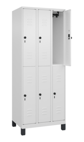 C+P Armoire vestiaire à deux niveaux Classic Plus, largeur de compartiment 250 mm
