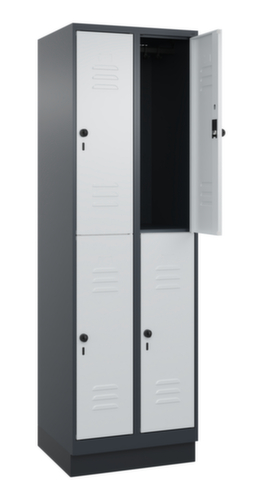 C+P Armoire vestiaire à deux niveaux Classic Plus, largeur de compartiment 300 mm