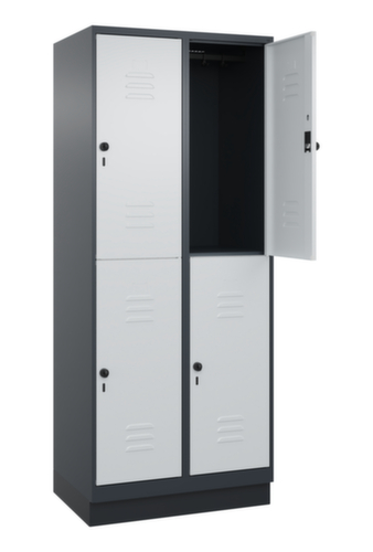 C+P Armoire vestiaire à deux niveaux Classic Plus, largeur de compartiment 400 mm