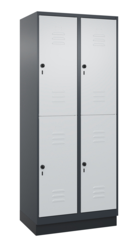 C+P Armoire vestiaire à deux niveaux Classic Plus, largeur de compartiment 400 mm