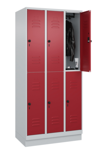 C+P Armoire vestiaire à deux niveaux Classic Plus, largeur de compartiment 300 mm