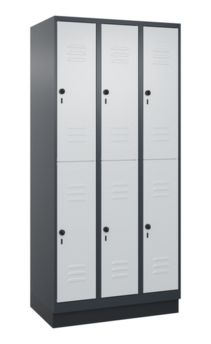 C+P Armoire vestiaire à deux niveaux Classic Plus, largeur de compartiment 300 mm