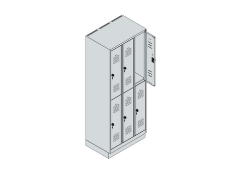 C+P Armoire vestiaire à deux niveaux Classic Plus, largeur de compartiment 250 mm