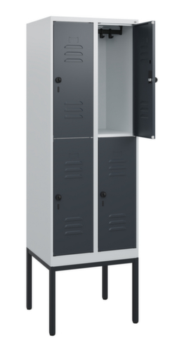 C+P Armoire vestiaire à deux niveaux Classic Plus, largeur de compartiment 300 mm