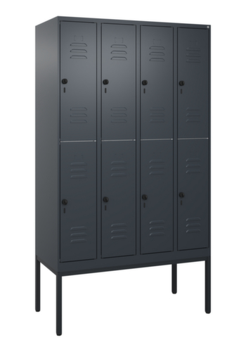 C+P Armoire vestiaire à deux niveaux Classic Plus, largeur de compartiment 300 mm