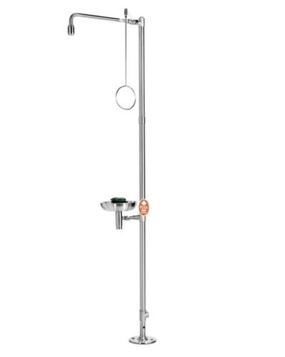 douche corporelle et laveur d'yeux avec 2 pommeaux fixes et lavabo