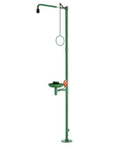 douche corporelle et laveur d'yeux avec 2 pommeaux fixes et lavabo