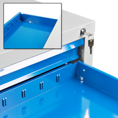 Armoire à tiroirs MAMMUT, 9 tiroir(s), RAL7035 gris clair/RAL 5012 bleu clair