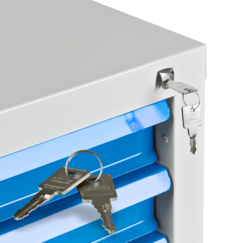 Armoire à tiroirs MAMMUT, 9 tiroir(s), RAL7035 gris clair/RAL 5012 bleu clair