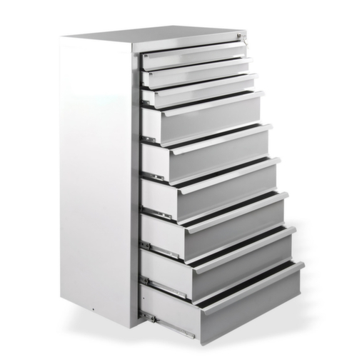 Armoire à tiroirs MAMMUT, 9 tiroir(s), RAL7035 gris clair/RAL7035 gris clair