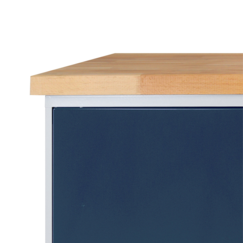 Établi avec soubassements, 2 armoires, RAL7035 gris clair/RAL7016 gris anthracite