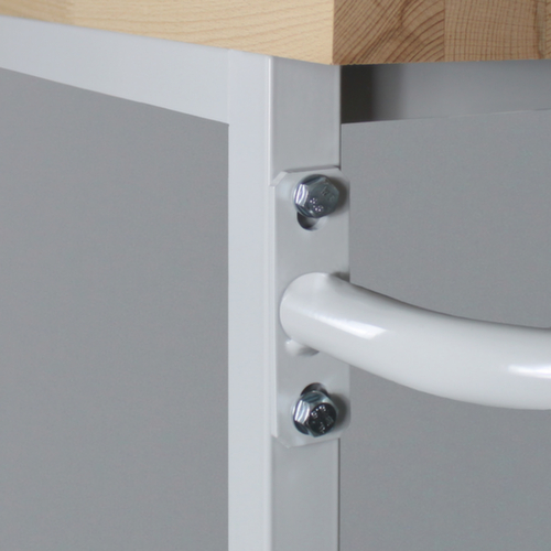 Établi mobile, 4 tiroirs, 1 tablette, RAL7035 gris clair/RAL7016 gris anthracite