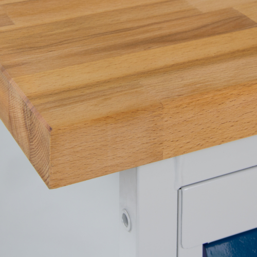 Établi mobile, 3 tiroirs, 1 armoire, 1 tablette, RAL7035 gris clair/RAL7016 gris anthracite