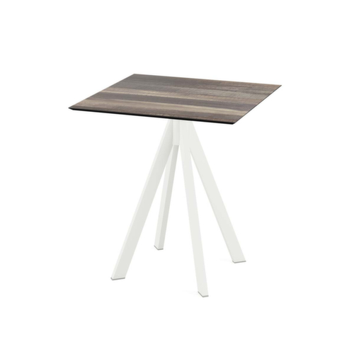 VEBA Table de bistro Essentials Infinity, largeur x profondeur 700 x 700 mm, panneau bois tropical