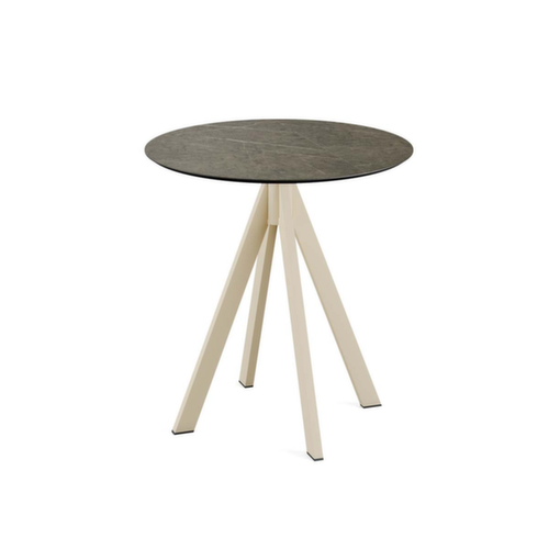 VEBA Table de bistro Essentials Infinity, Ø 700 mm, panneau Midnight Marble