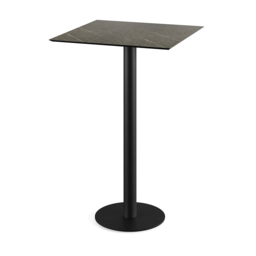 VEBA Table haute Essentials Urban, largeur x profondeur 700 x 700 mm, panneau Midnight Marble