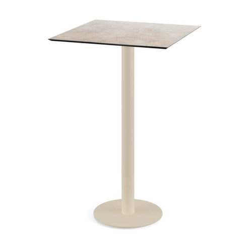 VEBA Table haute Essentials Urban, largeur x profondeur 700 x 700 mm, panneau Moonstone
