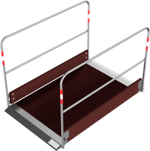 Schake Passerelle piétons avec plateforme en bois, longueur x largeur 1700 x 1000 mm