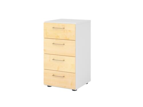 Armoire à tiroirs, 4 tiroir(s), blanc/érable