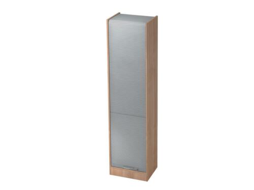 Armoire à rideaux, 5 hauteurs des classeurs, noyer/argent