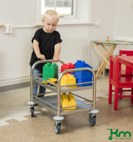 Kongamek Mini-chariot en acier inoxydable, force 80 kg, 2 plateaux