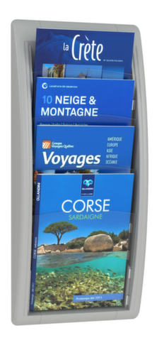 Paperflow Présentoir mural Quick Fit, 4 tablettes, structure gris