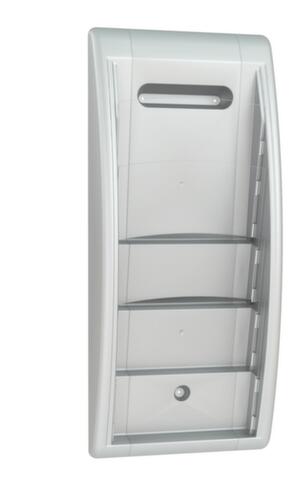 Paperflow Présentoir mural Quick Fit, 4 tablettes, structure aluminium-argenté