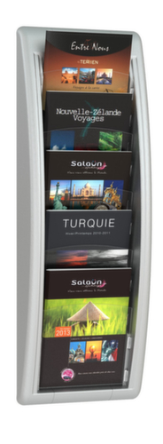 Paperflow Présentoir mural Quick Fit, 5 tablettes, structure aluminium-argenté