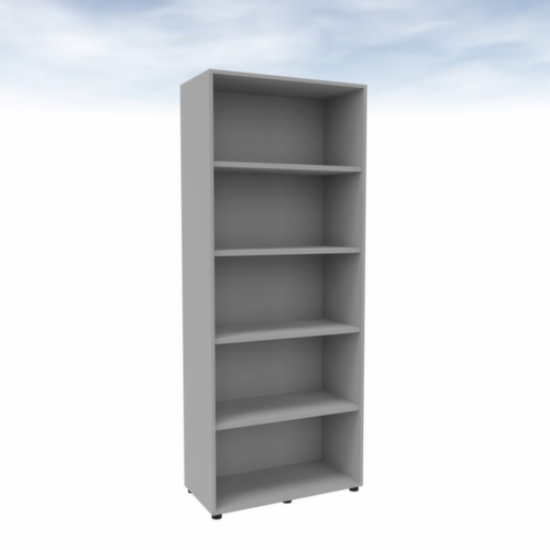 Quadrifoglio Rayonnage de bureau T45, largeur 860 mm, 5 HC, aluminium-argenté