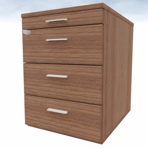 Quadrifoglio Caisson mobile T45 avec tiroir plumier, 3 tiroir(s), noyer/noyer