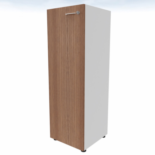 Quadrifoglio Armoire à portes battantes T45 avec porte battante, 3 hauteurs des classeurs, blanc/noyer